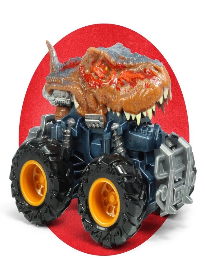 Oriate T-rex Dinosaur Toy Cars for Kids 3-8, Friction Powered Monster Truck with Mechanical Motor, Push n Go Car Stunt Play Party 209-R3 - Image 1
